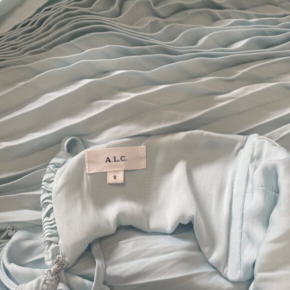 A.L.C. Pleated Halterneck High Waist Hollow out Maxi Dress - Picture 12 of 13